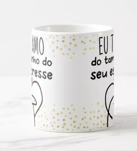 Caneca meme boneco palito flork te amo do tamanho do seu estresse