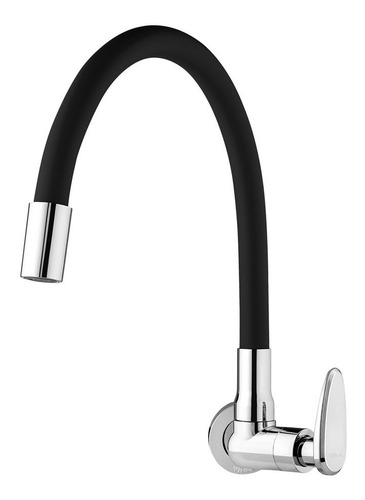 Grifo Unitario Pared Cocina Negro Flexible