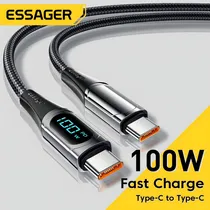 Comprar Cable Tipo C A Tipo C Carga Rápida 5a Pd 100w 2m Essager Color Negro