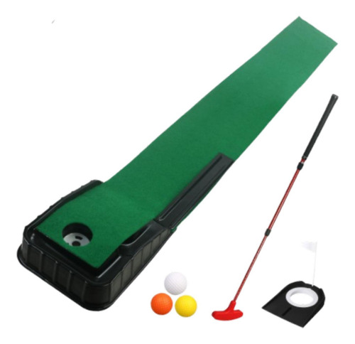 Tapete De Golf Con 3 Pelotas, Entrenador De Putter Rojo
