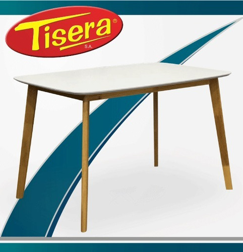 Imagen 4 de 6 de Mesa Tulip Madera Nordica Blanca Natural Hogar Tisera Tul-1