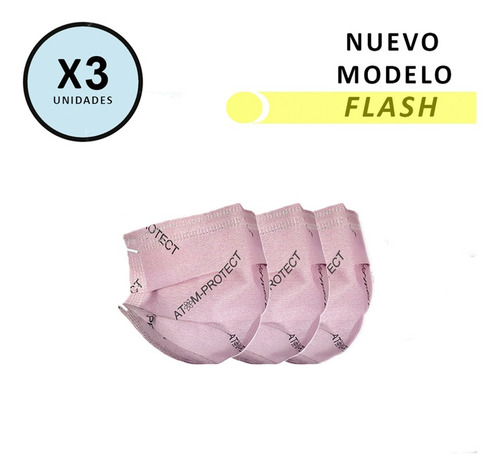 Imagen 2 de 7 de Barbijo Atom Protect Flash Social Conicet (x 3 Unidades)