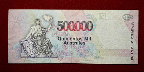 Billete 500000 Australes Serie A 1991 Bottero 2902 (Usado)