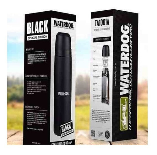 Termo Waterdog Acero Inoxidable Ta1001a 1 Litro Negro