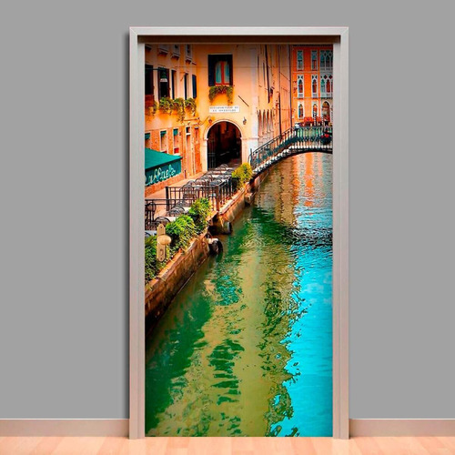 Adesivo Para Porta Veneza Itália 3-73x210cm