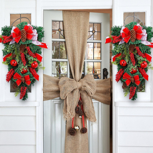 Coronas De Campanas Con Lazo Navideño Corona De Puerta Navid