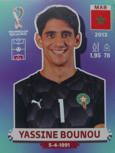 Lámina Album Mundial Qatar 2022 / Yassine Bounou / Mar3