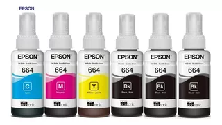 Kit 6 Tintas Epson Original L210 L220 L365 L565 - 3 Negras