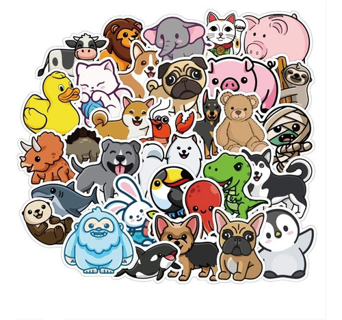Pegatinas De Dibujos Animados De Animales 50 Piezas De ...