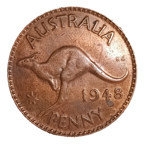 Australia 1 Penny 1948 Excelente Km 41 Canguro Jorge Vi