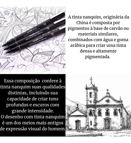 Caneta Nanquim Uni Pin Fine Line Cor da Tinta Preto Ponta 0.3mm