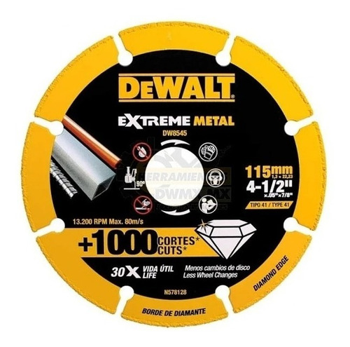Disco De Corte Diamantado 4-1/2 Dewalt Dw8545