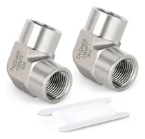 Comprar 2 Codos De Acero Inoxidable 304 De 90 Grados, Tubo Hemb...