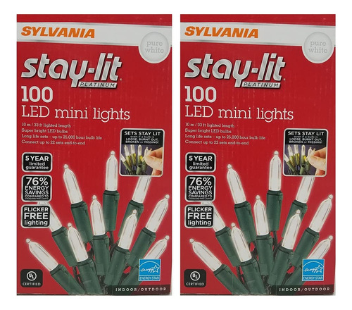 Energy Star Sylvania Stay-lit Platinum 100 Mini Luz Led Puro
