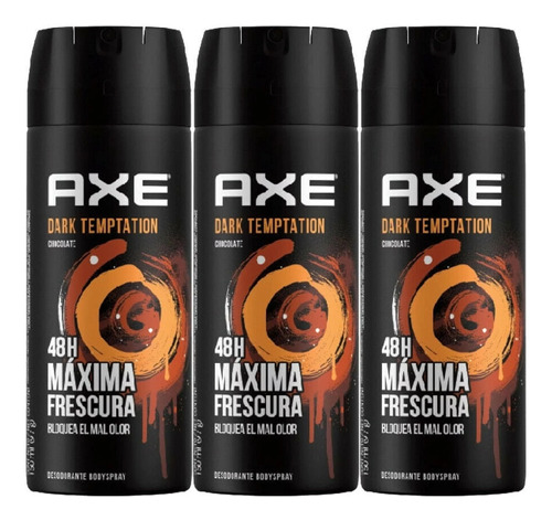 Axe Dark Temptation pack 3 desodorantes para hombre