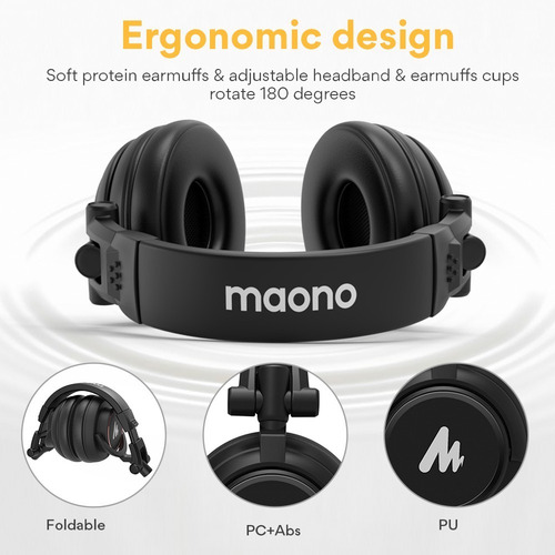 Imagen 2 de 5 de Audifonos Dj / Monitor Estudio Profesional Maono Au-mh601