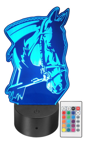 Lámpara Led Decorativa Caballo Rgb Personalizada Con Nombre