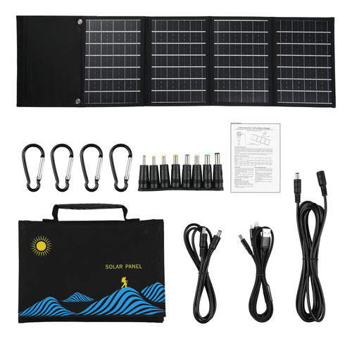 Bolsa Plegable Con Panel Solar De 4 Pliegues Y 30 W, Doble S