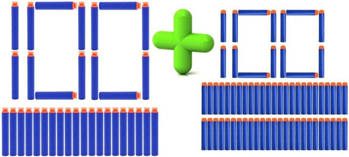 100 Dardos Succión + 100 Estándar Para Nerf N-strike Elite