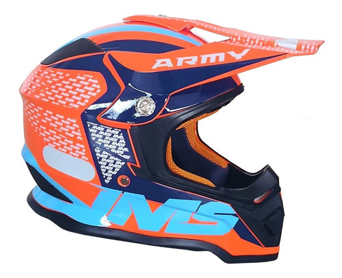 Capacete Ims Army 2022 Laranja/azul Trilha Promoção