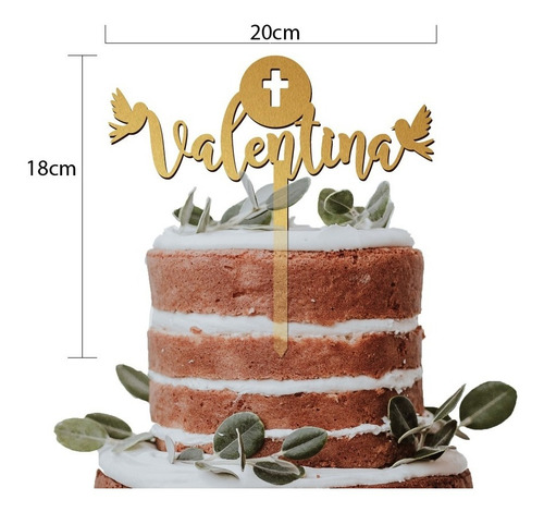 Imagen 2 de 2 de Adorno Bautizo Adorno Para Pastel Caketopper Personalizado