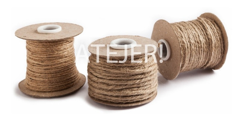 Imagen 3 de 3 de Cordón De Yute Marca Corona Art 11/4 De 3mm X 50 Metros