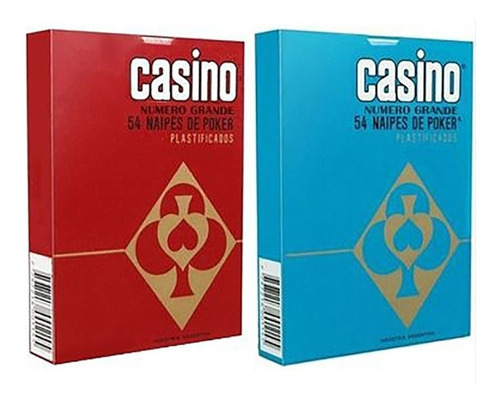 Casino Poker Cartas Naipes 54 Uni Numero Grande Plastificado