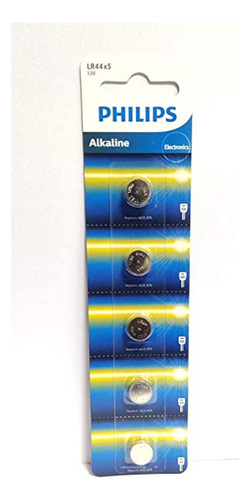 Baterias Pilhas Alcalina Philips Lr44 1,5v  Cartela/05