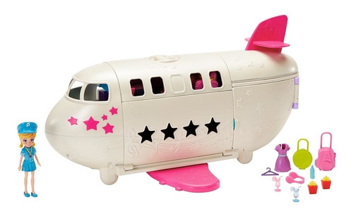 Set De Juego Polly Pocket Jet Aventuras Fabulosas Con Muñeca