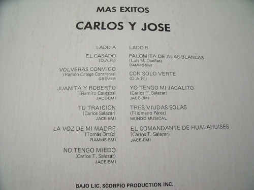 Lp Carlos Y Jose, Mas Exitos (Usado)