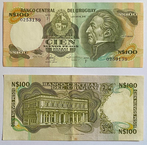 Billete Uruguay 100 Nuevo Peso 1986, 22f, Rotondaro, Bu46