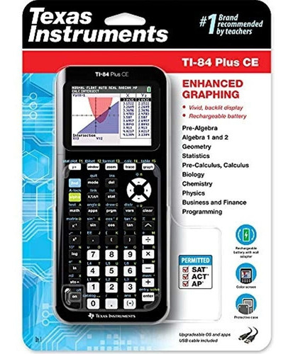 Calculadora Grafica Texas Instruments Ti-84 Plus Ce, Negra