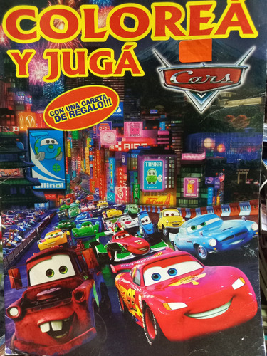 Cars Toon Minicuento+revista Para Colorear+paraguas+sticker+