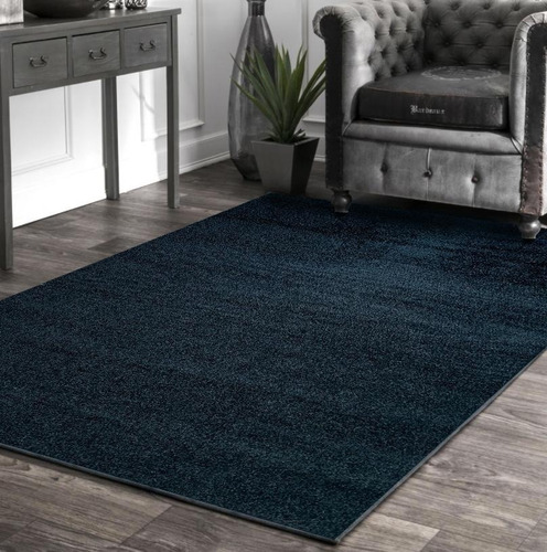 Alfombra Carpeta Lisa Negro Pelo Cortado 100x150cm Kreatex