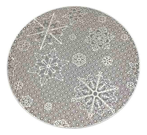 00102699 Individual 38cm Snowflake Plateado