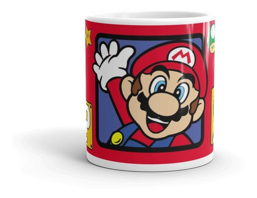 Taza Mario Coleccion Mario Bros Roja 11oz