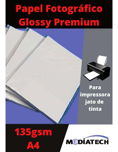 Papel Photo Glossy A4 135gsm 20fls Fotográfico