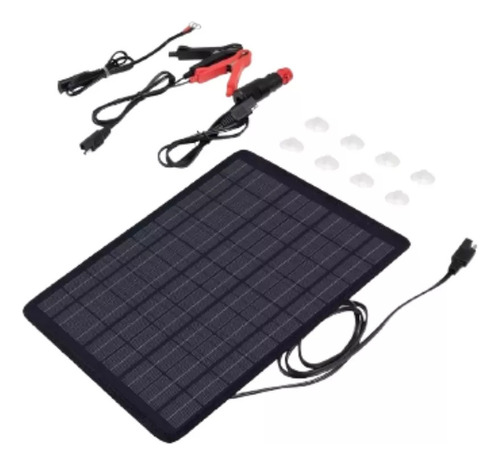 Cargador Bateria Carro Moto Lancha Solar Mantenedor 10w