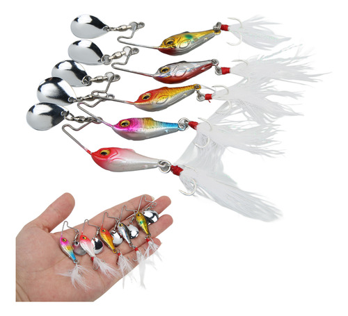 Señuelos Metálicos Spin Vib De Pesca, 5 Unidades, Mini, 15 G