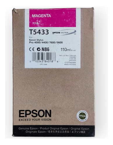 Cartucho De Tinta Original Epson T5433 Magenta Envio Gratis