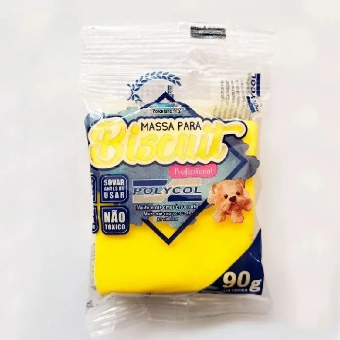 Massa De Biscuit Colorida 90 G - Polycol Cor Amarelo