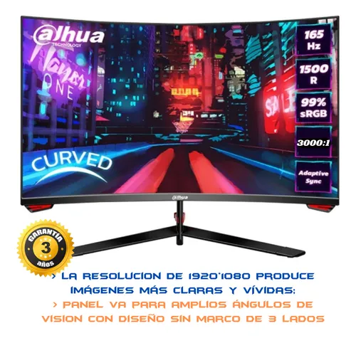 Monitor Gamer Panel Va Led Curvo 1920*1080 165hz Altavoces