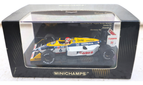 Williams Fw11b-nelson Piquet 1987-nuevo #6-minic-1/43