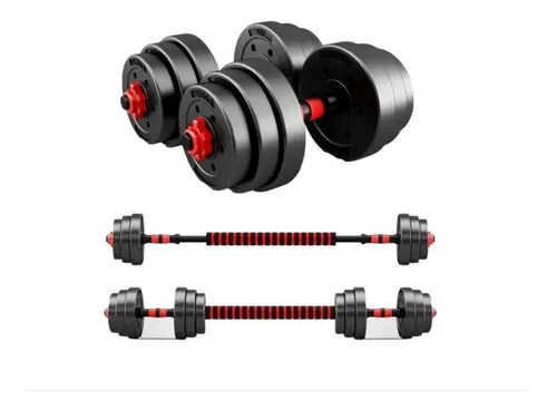 Set Mancuernas Ajustables + Barra De Unión 40 Kg
