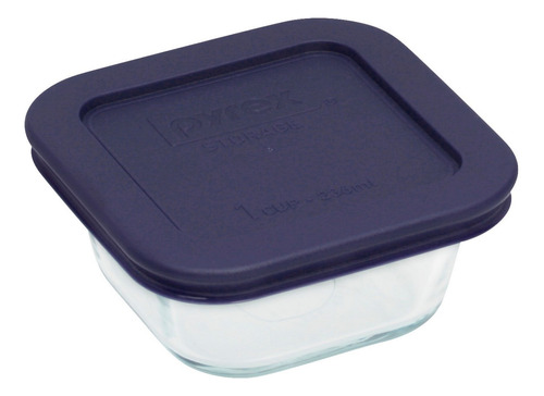 Pyrex - Fte Cuad 1tz 236ml T. Plast Azul