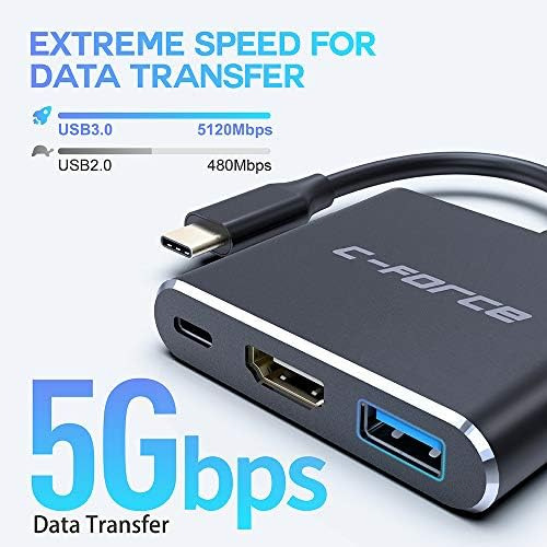 C-force Hdmi Usb C Hub Adaptador Para Nintendo Switch, Cable