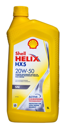 Aceite Shell Helix Amarillo Hx5 20w50 Mineral 1 Lts