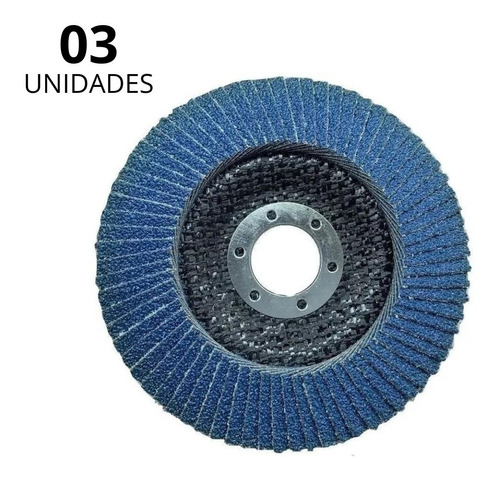 Kit 3 Disco De Lixa Flap 4.1/2 Polegadas Grão 100 Lotus 4029