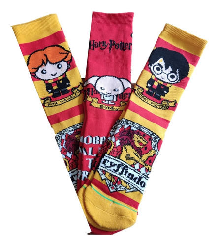 Calcetas 3/4 Harry Potter Microfibra Unitalla Unisex 3 Pares