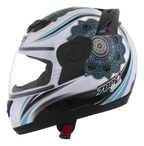 Capacete Fechado Feminino Pro Tork Evolution G5 Femme Cor Branco/Azul Brilhante Tamanho do capacete 60